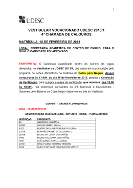 Quarta Chamada Vestibular 2013/1