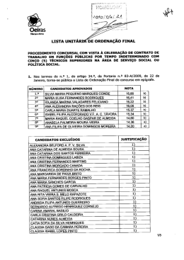 - DE ORDENAÇÃO FINAL - Câmara Municipal de Oeiras