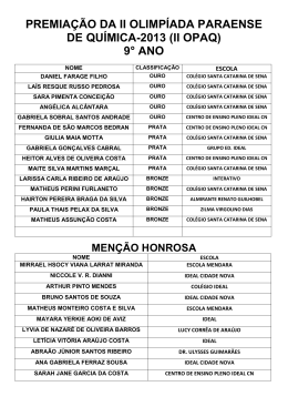premia&ccedil;&atilde;o da ii olimp&iacute;ada paraense de qu&iacute;mica-2013