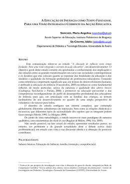 A Educa&ccedil;&atilde;o de Inf&acirc;ncia como tempo fundador. Para uma