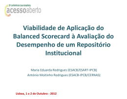 Viabilidade de Aplica&ccedil;&atilde;o do Balanced Scorecard &agrave; Avalia&ccedil;&atilde;o do