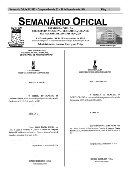Seman&aacute;rio Oficial N&ordm;2.393 - Prefeitura Municipal de Campina Grande