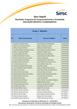 Resultado da Sele&ccedil;&atilde;o PCG - Educa&ccedil;&atilde;o Infantil e Fundamental