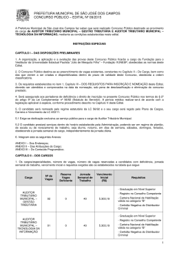 Edital - Prefeitura Municipal de S&atilde;o Jos&eacute; dos Campos