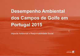 Desempenho Ambiental dos Campos de Golfe em Portugal 2015