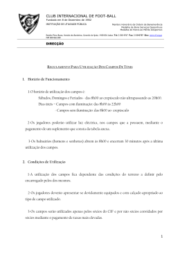 REGULAMENTO PARA UTILIZAÇÃO DOS CAMPOS DE TÉNIS