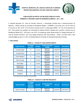 Edital de abertura - Instituto Zambini