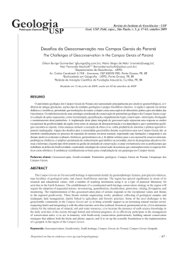 Desafios na Geoconserva&ccedil;&atilde;o dos Campos Gerais