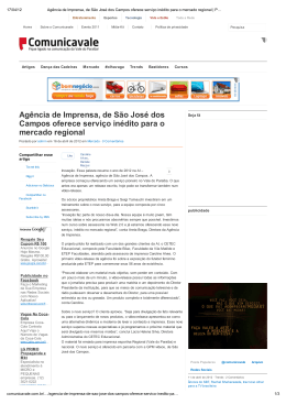 Ag&ecirc;ncia de Imprensa, de S&atilde;o Jos&eacute; dos Campos oferece servi&ccedil;o