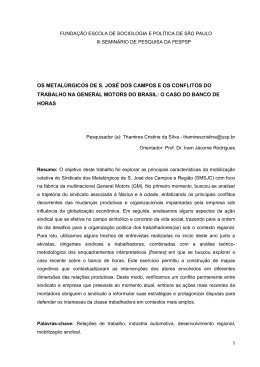a&ccedil;&atilde;o sindical dos metal&uacute;rgicos de s. jos&eacute; dos campos e