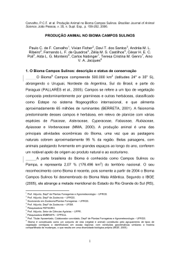 Produ&ccedil;&atilde;o animal no bioma campos sulinos