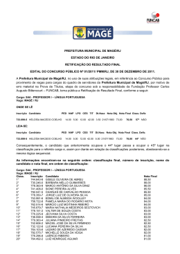 PREFEITURA MUNICIPAL DE MAG&Eacute;/RJ ESTADO DO