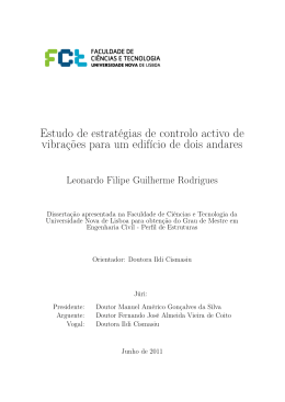 Estudo de estrat&eacute;gias de controlo activo de vibra&ccedil;&otilde;es para