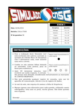 ENEM I INSTRUÇÕES: INSTRUÇÕES: