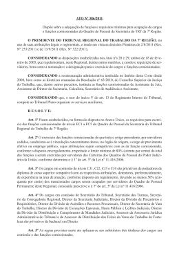 ATO N&ordm; 386/2011 Disp&otilde;e sobre a adequa&ccedil;&atilde;o de fun&ccedil;&otilde;es e
