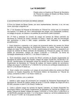 Disp&otilde;e sobre os Quadros de Pessoal da Secretaria do Tribunal de