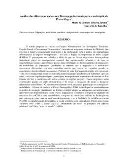 An&aacute;lise das diferen&ccedil;as sociais nos fluxos populacionais para