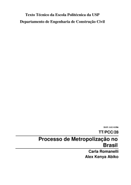 Processo de Metropolização no Brasil - PCC