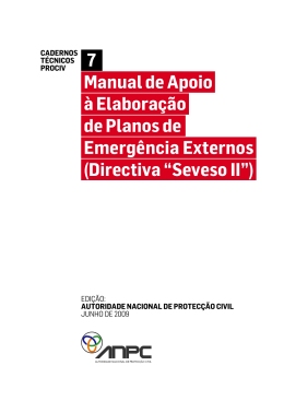 7 Manual de Apoio &agrave; Elabora&ccedil;&atilde;o de Planos de Emerg&ecirc;ncia