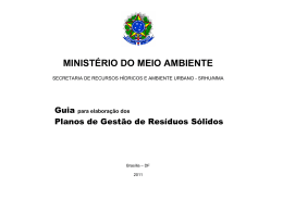 Guia para Elabora&ccedil;&otilde;es dos Planos de Gest&atilde;o de Res&iacute;duos S&oacute;lidos