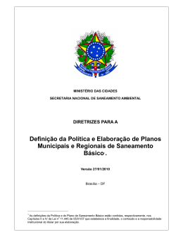 Definição da Política e Elaboração de Planos Municipais e