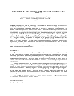 DIRETRIZES PARA A ELABORA&Ccedil;&Atilde;O DE PLANOS