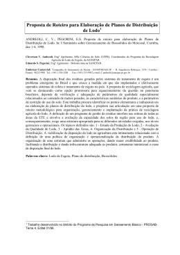 Proposta de Roteiro para Elabora&ccedil;&atilde;o de Planos de