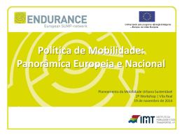 Pol&iacute;tica de Mobilidade: Panor&acirc;mica Europeia e Nacional