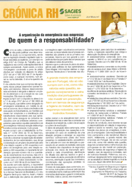 A organização da emergência nas empresas - De quem é