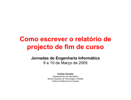 Como escrever o relatório de projecto de fim de curso