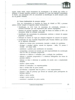 I Ui. Passos fundamentais do processo seletivo