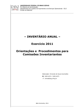 INVENT&Aacute;RIO ANUAL - Universidade Federal de Minas Gerais