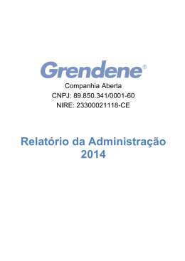 Relatório da Administração 2014