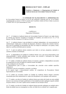 Resolu&ccedil;&atilde;o n&ordm;. 10/2015-COPLAD - Universidade Federal do Paran&aacute;