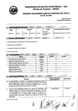 Ata de Reunião 001/2015