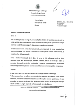 Posição do Vereador Jorge Nande relativa ao Relatório Estatuto