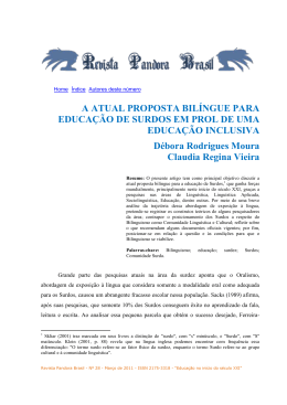 A ATUAL PROPOSTA BIL&Iacute;NGUE PARA EDUCA&Ccedil;&Atilde;O DE SURDOS