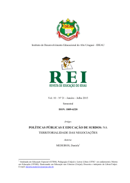POL&Iacute;TICAS P&Uacute;BLICAS E EDUCA&Ccedil;&Atilde;O DE SURDOS: NA
