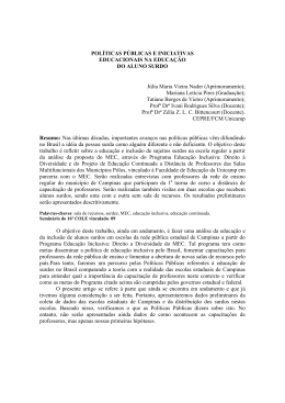 POL&Iacute;TICAS P&Uacute;BLICAS E INICIATIVAS EDUCACIONAIS NA