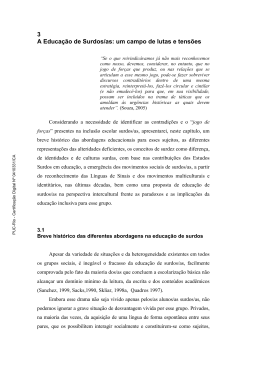 3 A Educa&ccedil;&atilde;o de Surdos/as: um campo de lutas e tens&otilde;es