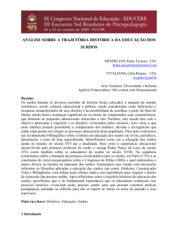 an&aacute;lise sobre a trajet&oacute;ria hist&oacute;rica da educa&ccedil;&atilde;o dos surdos
