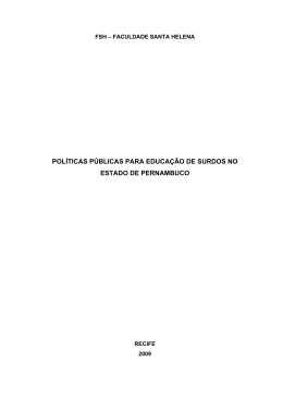 POL&Iacute;TICAS P&Uacute;BLICAS PARA EDUCA&Ccedil;&Atilde;O DE SURDOS