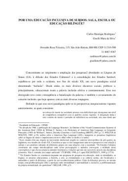 por uma educac&atilde;o inclusiva de surdos: sala, escola ou