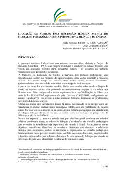 EDUCA&Ccedil;&Atilde;O DE SURDOS: UMA DISCUSS&Atilde;O TE&Oacute;RICA