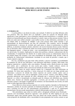 PROBLEMATIZANDO A INCLUS&Atilde;O DE SURDOS NA REDE