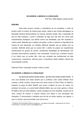 1. Os surdos, a m&uacute;sica e a educa&ccedil;&atilde;o.
