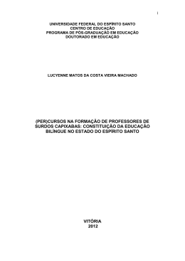 (per)cursos na forma&ccedil;&atilde;o de professores de surdos capixabas