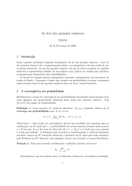 As leis dos grandes números - Universidade Nova de Lisboa