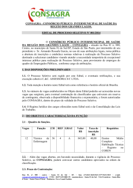 Edital de Processo Seletivo n&ordm;01/2014