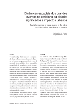 Din&acirc;micas espaciais dos grandes eventos no cotidiano da cidade